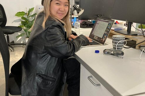 AIFS Abroad intern in the office